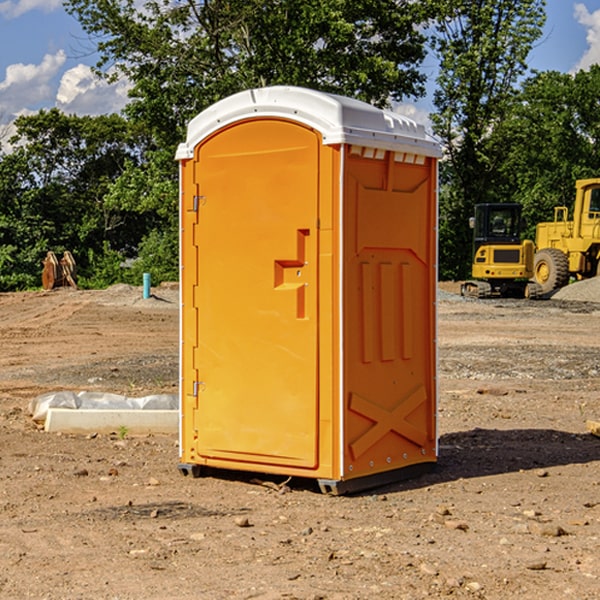 can i customize the exterior of the porta potties with my event logo or branding in Caledonia NY